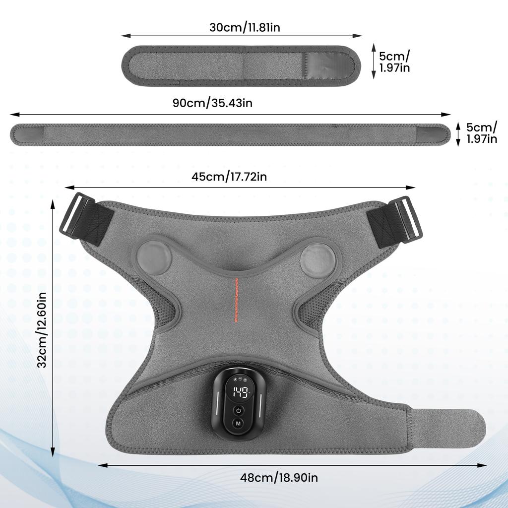 Vibration massager Smart Massage Machine Heating Shoulder Massage Belt Adjustable Led Hot Compress Heating Shoulder Shawl