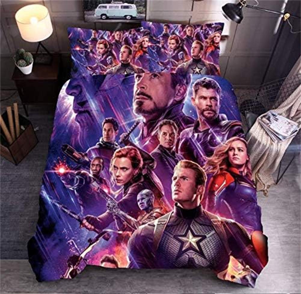 A-Vengers Bedding Set Marve Duvet Cover,Anime Duvet Cover And Pillowcase, Microfibre 3D Digital Print Three-Piece Bedding Sets