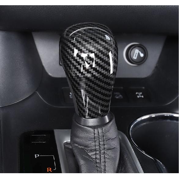 Carbon Fiber Gear Shift Knob Cover Trim 1pcs For Toyota Highlander 2015-