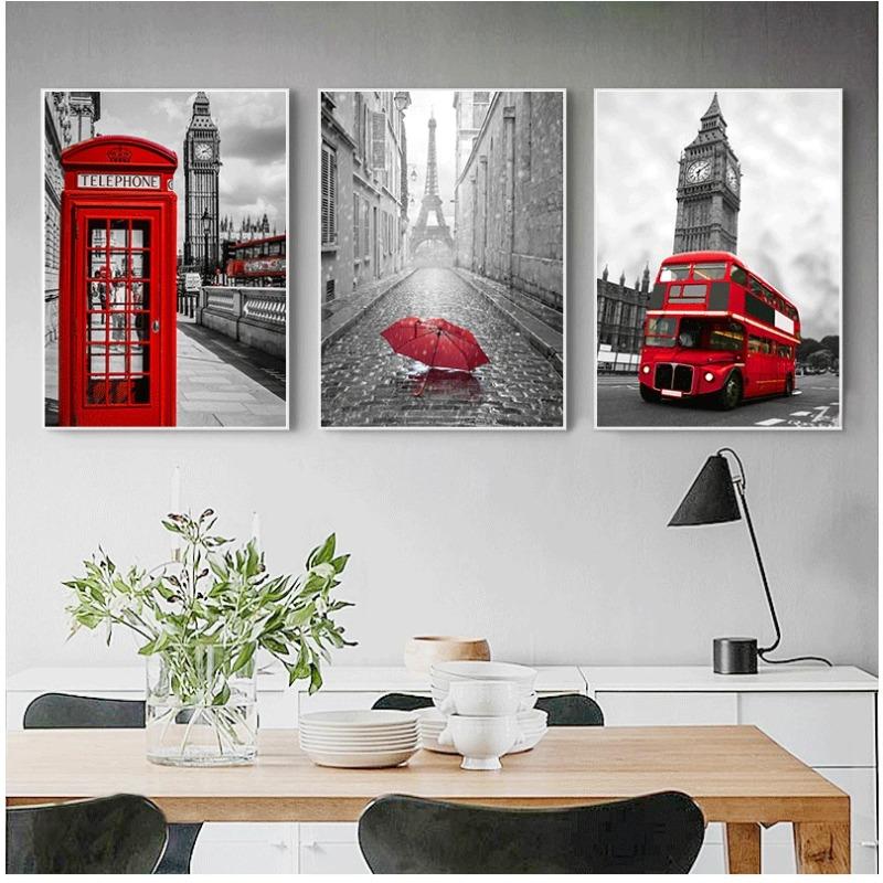 Nordic S And Prints Paintings For Living Room Wall Art Decorative Pictures Canvas Print City London Paris Landscape