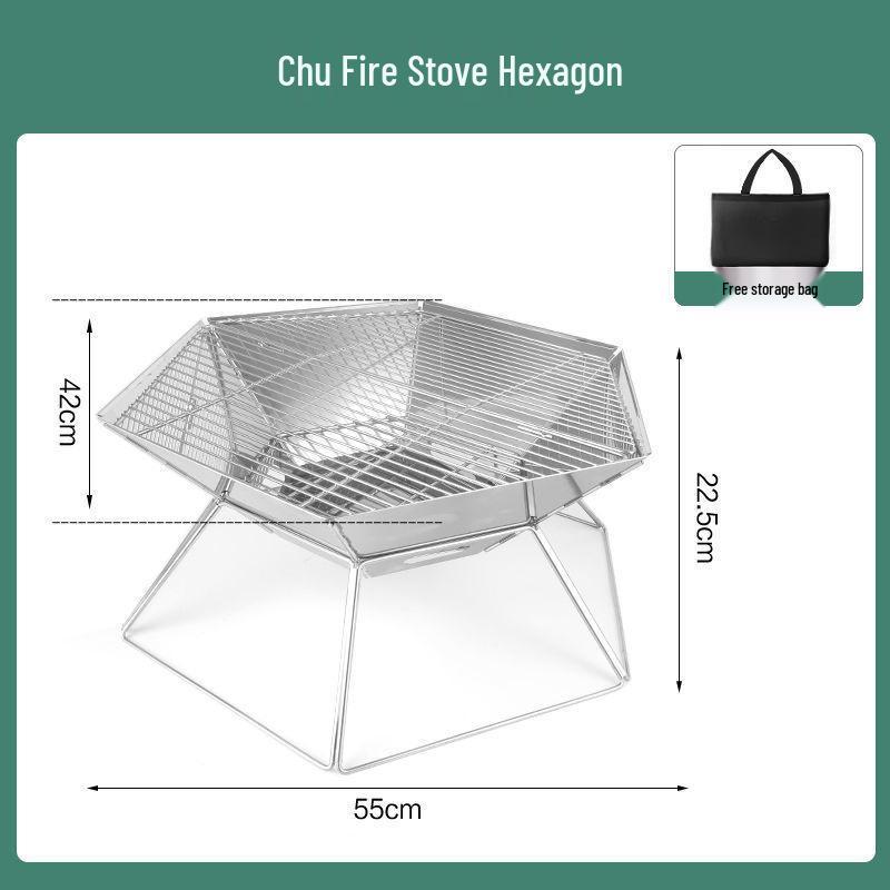 Portable Folding Fire Pit & Grill for Camping and Home Heating