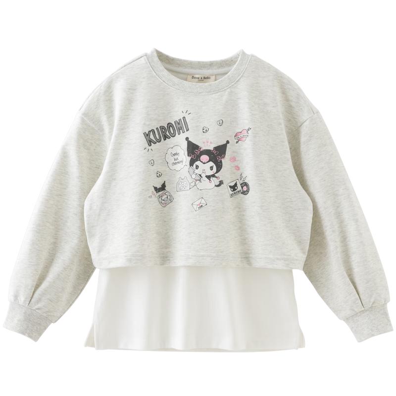 

DAVE & BELLA Kuromi Faux Two-Piece Girls Sweatshirt 130 cm