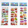 12pcs 3D Bubble Transportation Sticker Engineering Vehicle Decals DIY Diary Stationery Fridge Education Cool Cartoon Sticker Toy