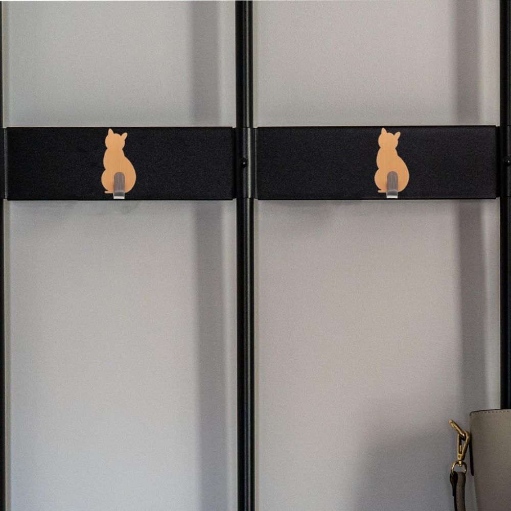 304 Stainless Steel Cat Hook Creative Cartoon Wall Hooks Self Adhesive Hooks Multi-use Decor