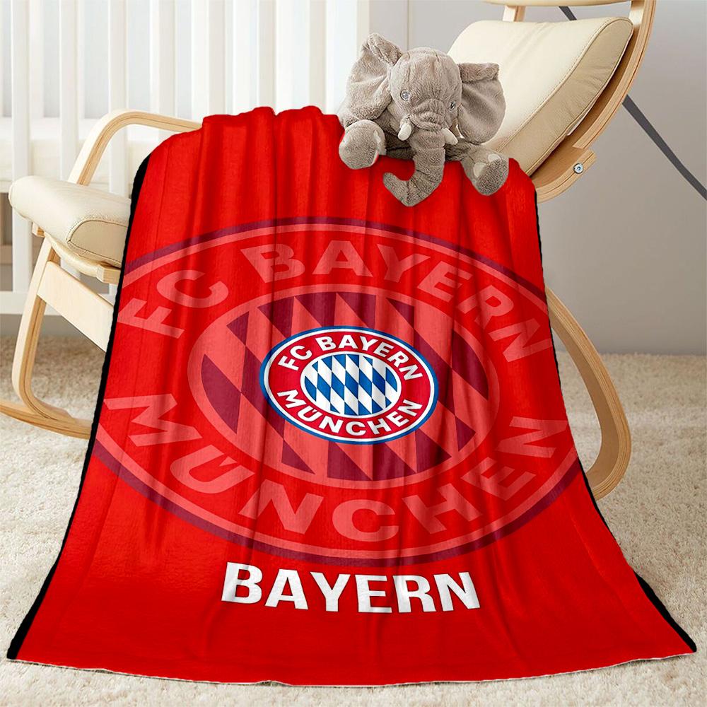 Bayern Munich Blanket Warmthful Decor Perfect for Office Chair Livingroom Seaside Four Seasons Universal Playful Design