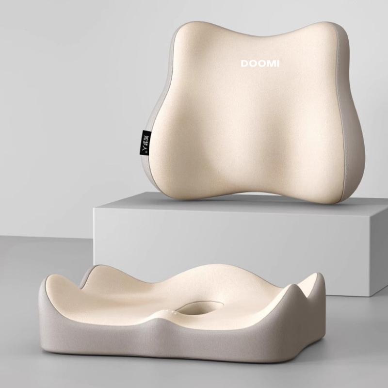 Integrated Office Seat Cushion with Backrest for Lumbar Support Memory Foam Pressure Relief Ergonomic Design for Comfort