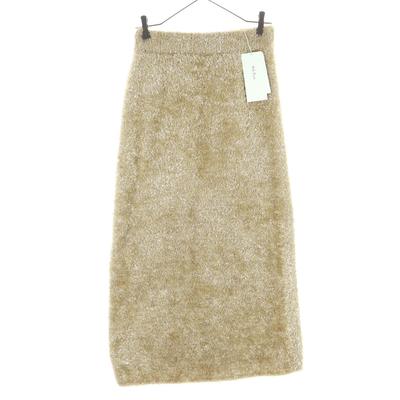 Unused Mila Owen Knit Long Skirt Beige Glitter 09WNS235166 Women Used