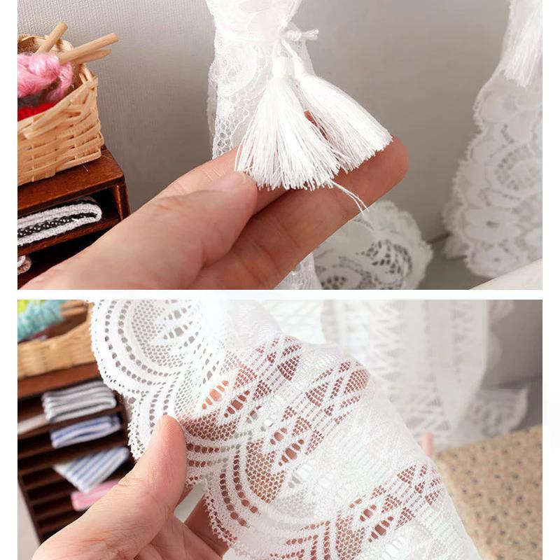 Doll Toy 1/12 Home Dollhouse Miniature Lace Curtain Doll Bedroom Furniture Decor Toy Dolls