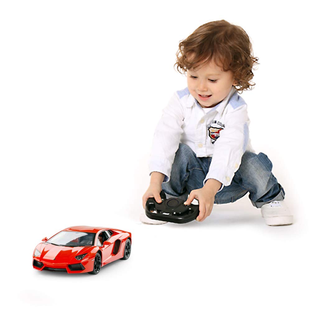 RASTAR Lamborghini RC Toy Lamborghini Aventador Remote Control Car with Illuminating Headlights and Car, Car, 114 LP700-4 Taillights, Orange, 2.4GHz