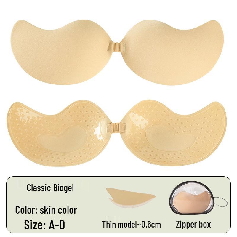 In Stock Seamless Push-Up Strapless Bra with Breathable Anti-Spillage Design and Mango Nipple Covers for Wedding Dresses