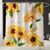 Daisy Rose Shower Curtain Polyester Cover Mat Set Anti-Slip Rug Bathroom Accessories