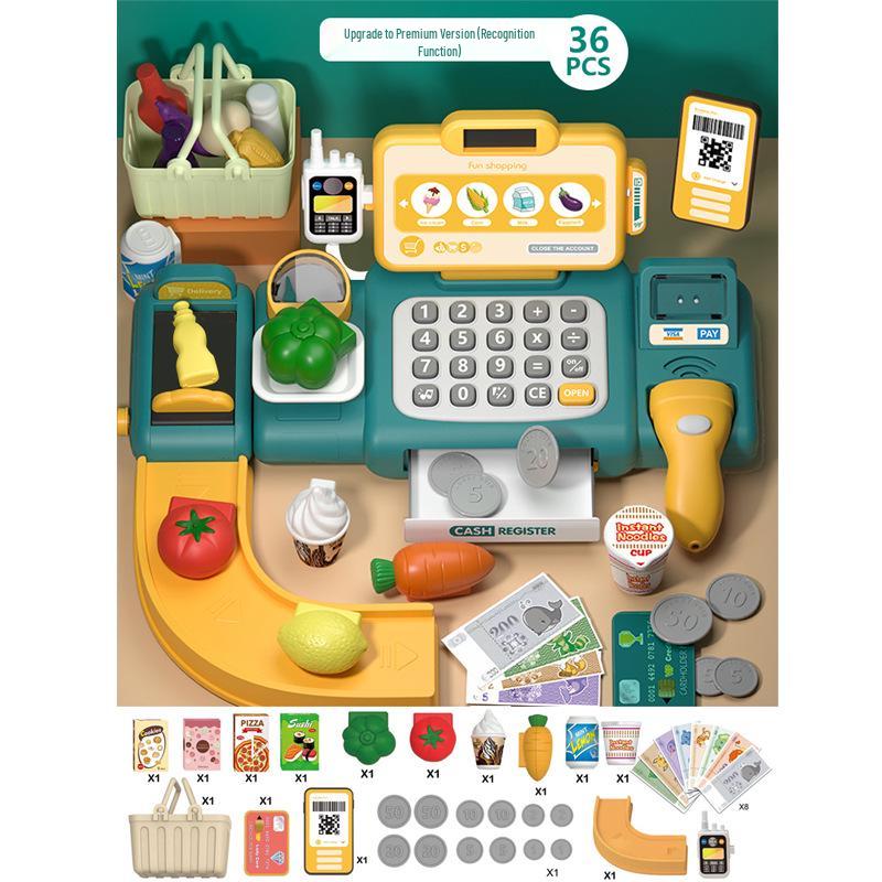 Kids' Pretend Play Supermarket Cash Register – Smart Recognition Payment Toy for Boys & Girls