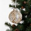 8CM Clear Bauble Christmas Tree Ball Gold Glitter Painted Christmas Hanging Ball  Festive