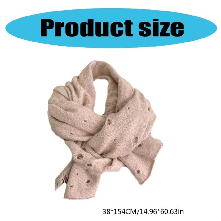 Ragged Knitted Neck Scarf Plush Warm for Men Women Winter Season Neck Gaiter Stylish Winter Neckwear
