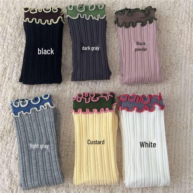 

Осенние цветные блочные рубчатые носки до середины икры с кружевной отделкой «салатный край» - Японский ретро Dusty Pink