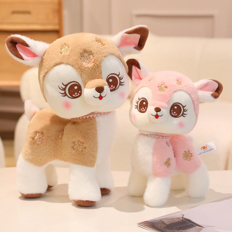 25/33/40cm Cute Sika Deer Plush Toy Kawaii Sika Deer Plush Pendant Gentle Soft Stuffed Animal Deer Toy Birthday Celebration Gift Option