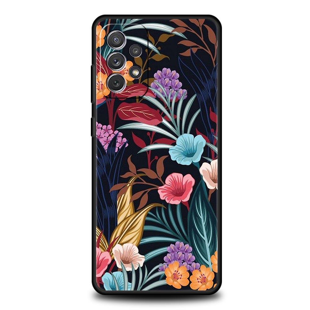 Vintage Banana Leaf Flower Case for Samsung A51 A71 A21S A12 A11 A15 A25 A31 A41 A52 A32 A23 A33 A53 A73 A03S A05S A13 5G Cover