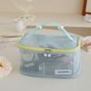 Portable Travel Toiletry Bag with Pearl Zipper Mesh Design for Organized Cosmetics on Journeys