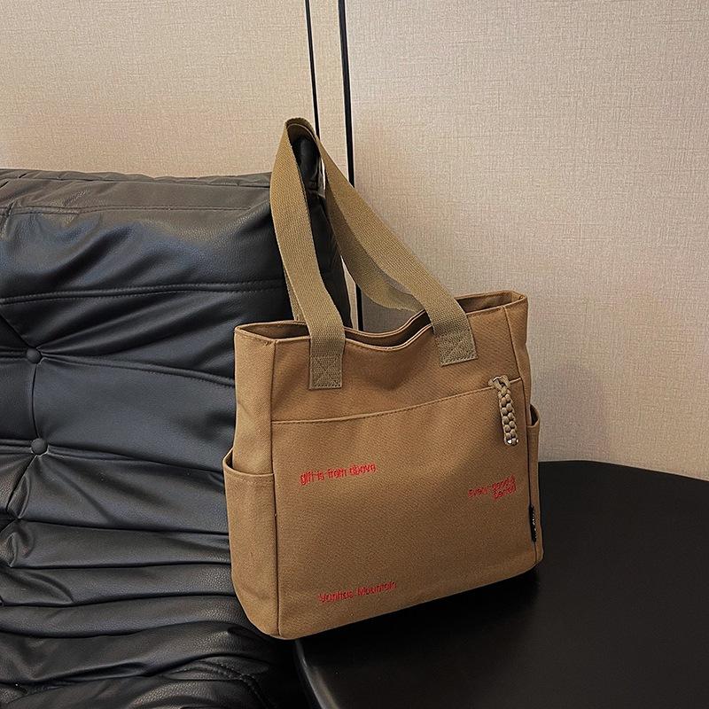 Borsa a Tote alla Moda di Grande Capacità per il Pendolarismo Borsa Casual in Tela Borsa a Spalla Singola