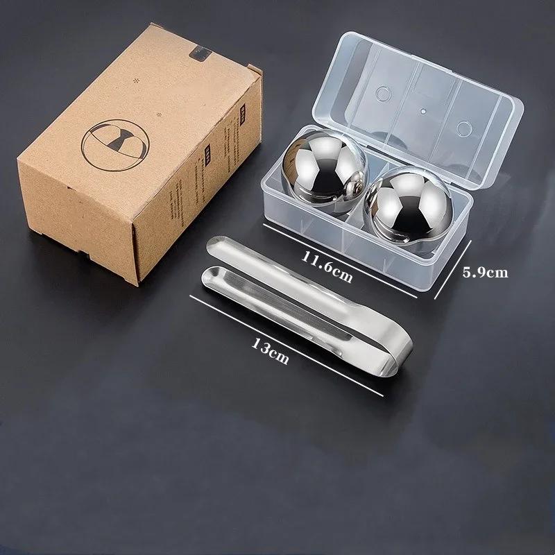 

Stainless Steel Round Ice Hockey Ice Clip Set Reusable Long Lasting Freezing Metal Ball Whiskey Beer Cooler Party Bar Tools