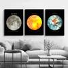Earth Venus Moon Mars Saturn Uranus Planet Solar System Canvas Paintings Poster and Print Wall Art Pictures Kids Room Decor