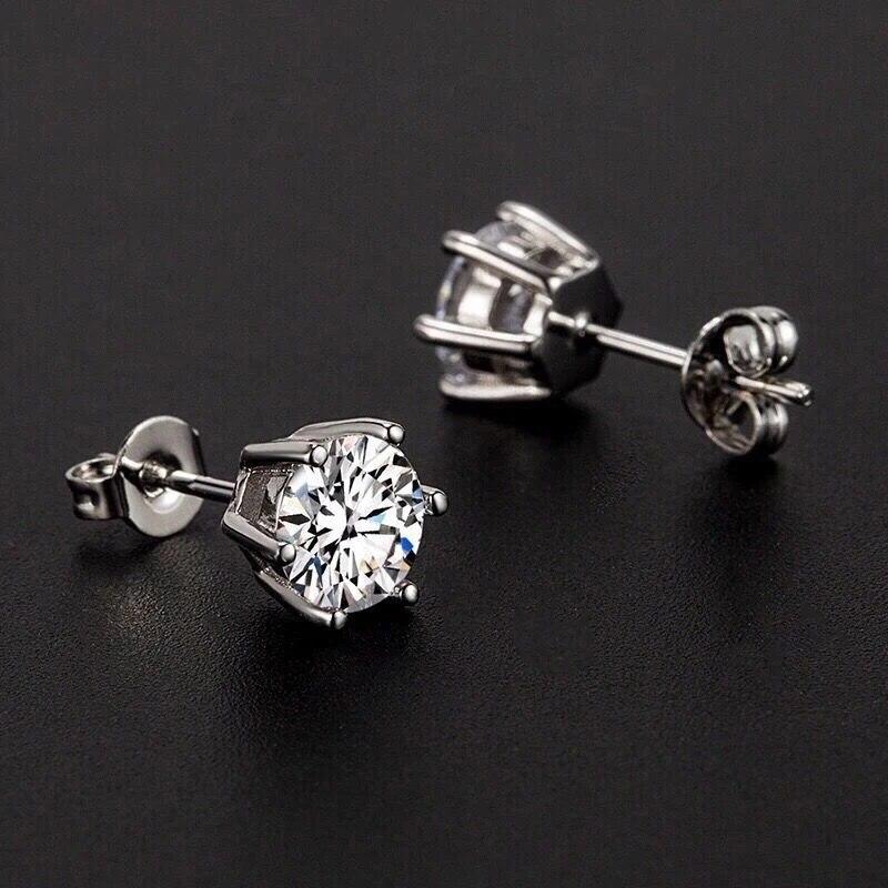 

D Цвет 100% Настоящее Серебро 925 Пробы Муассанит Серьги Всего 2 Карата Для Женщин Сверкающие Свадебные Украшения Высочайшего Качества