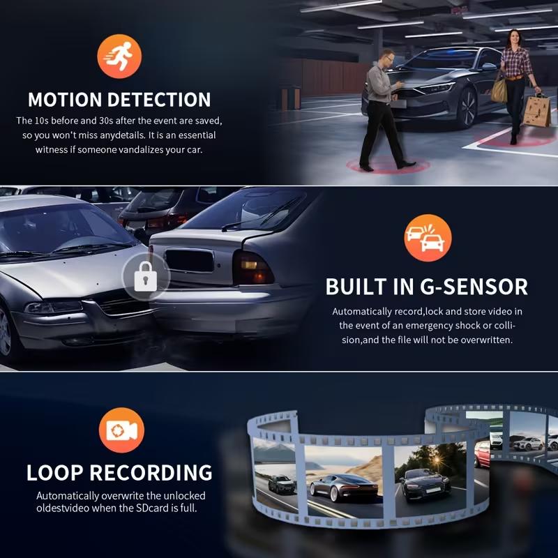 Dash Cam Z50 Pro 1080P UHD 2"IPS Display Front Inside Dual-channel Car DVR 24H Parking Monitor Dash Car Camera