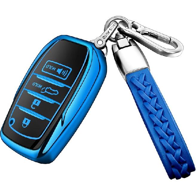 Autophone For Toyota Key Fob Cover With Leather Keychain Soft Case For 2025 Camry,4Runner -2025 Venza,Rav4 Prime,Land Cruiser,-2025 Grand