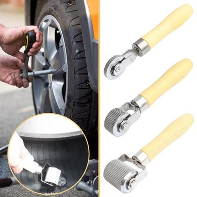 Auto Reifenreparaturset Roller Auto Flickenroller Motorradradreparatur mit Holzgriff Reifenreparaturwerkzeug für Autos Access R7W9