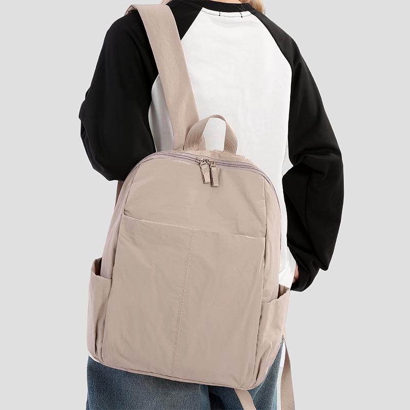 Women's Large Capacity Backpack Men Solid Color Backpack Student Schoolbag