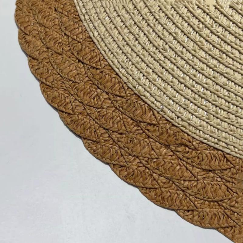 Summer Women Large Bow Straw Hat Portable Foldable Holiday Beach Sun Visors Hand WovenSolid Color Female Sunshade Bonnet Cap