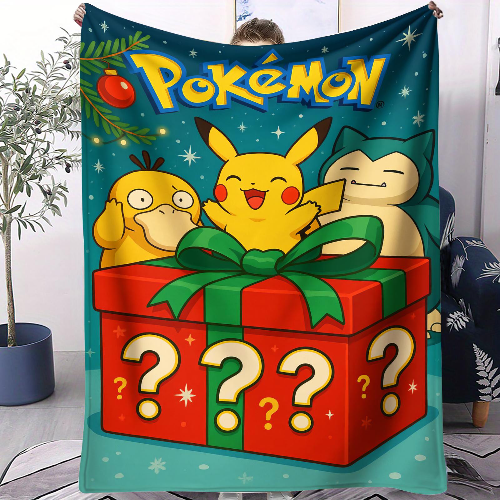

Hot Anime Pokemon Printed Blanket For Office Home Camp Nap Leisure Blankets Birthday Gifts Multifunctional Universal Blanket 70x100cm