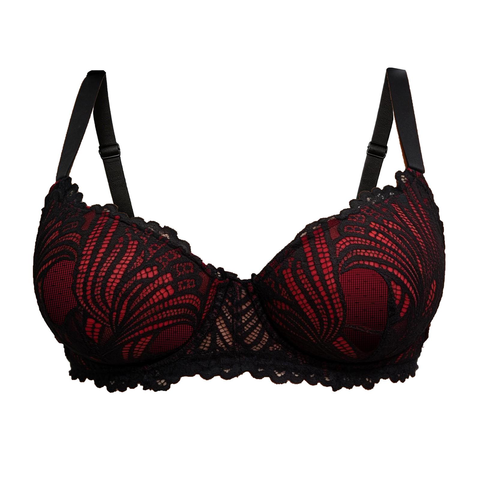 

Zeriluna Lace push-up bra Breathable, comfortable, sexy, supportive and push-up fashion plus-size lingerie Red95D