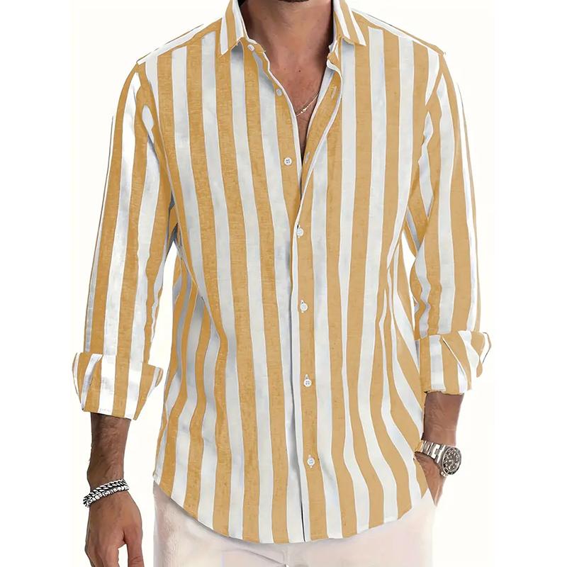 Spring and Autumn Men's Long Sleeved Button Up Shirt 3D Digital Printing for Casual Daily Entertainment and Fashion Design