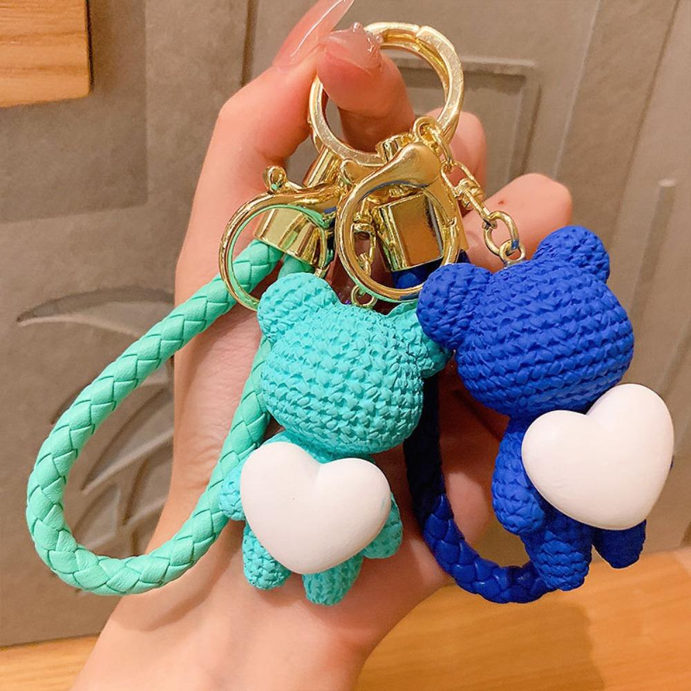 Lovely Bear Keychain Cute Bear Fashion Keychain Couple Gift Women Bag Phone Doll Pendant Car Keyring Figure DIY Jewelry Trinket