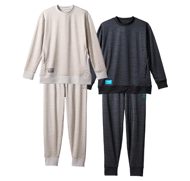 Colantotte RESNO MAGNE Recovery Wear PLUS Long Sleeve Recovery Wear Set, Heather Gray, XL, for Men and Women