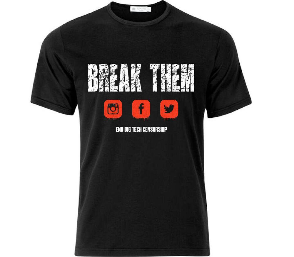 

Черная футболка унисекс Break Them Up против цензуры в социальных сетях S
