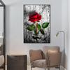 Red Roses Off-White Background Environment Art Tree Plants Canvas Painting Modern Home Decoration Luxury Artwork Prints Poster Pictures Pop Wall Mural