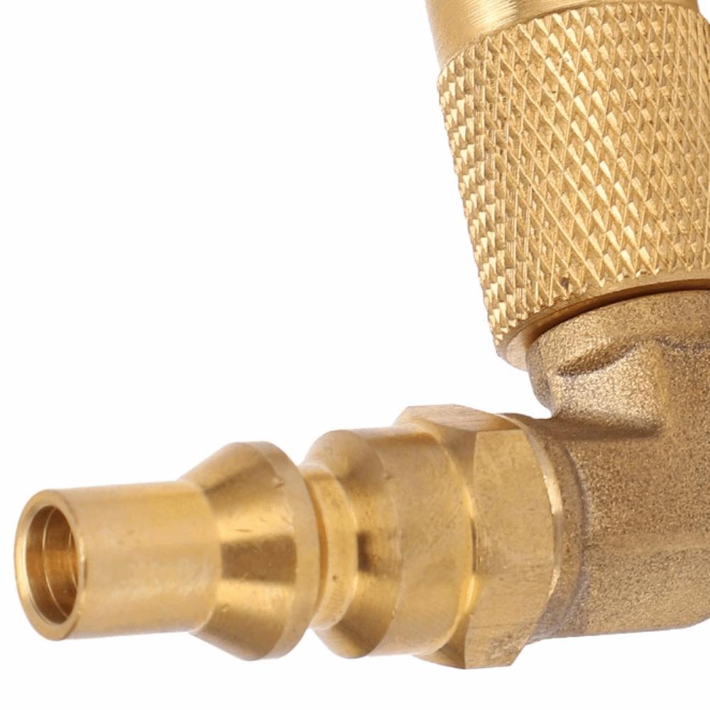 90-Grad-Winkel Gasadapter Messing Gasanschlussadapter Langlebiger Nachfülladapter Campingkocher