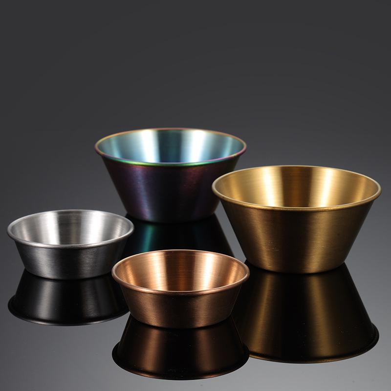 Korean Style Stainless Steel Dipping Sauce Dish for Snacks and Condiments