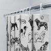 Decorative Shower Curtain Featuring A Vintage Dog Illustration Perfect For Pet Lovers