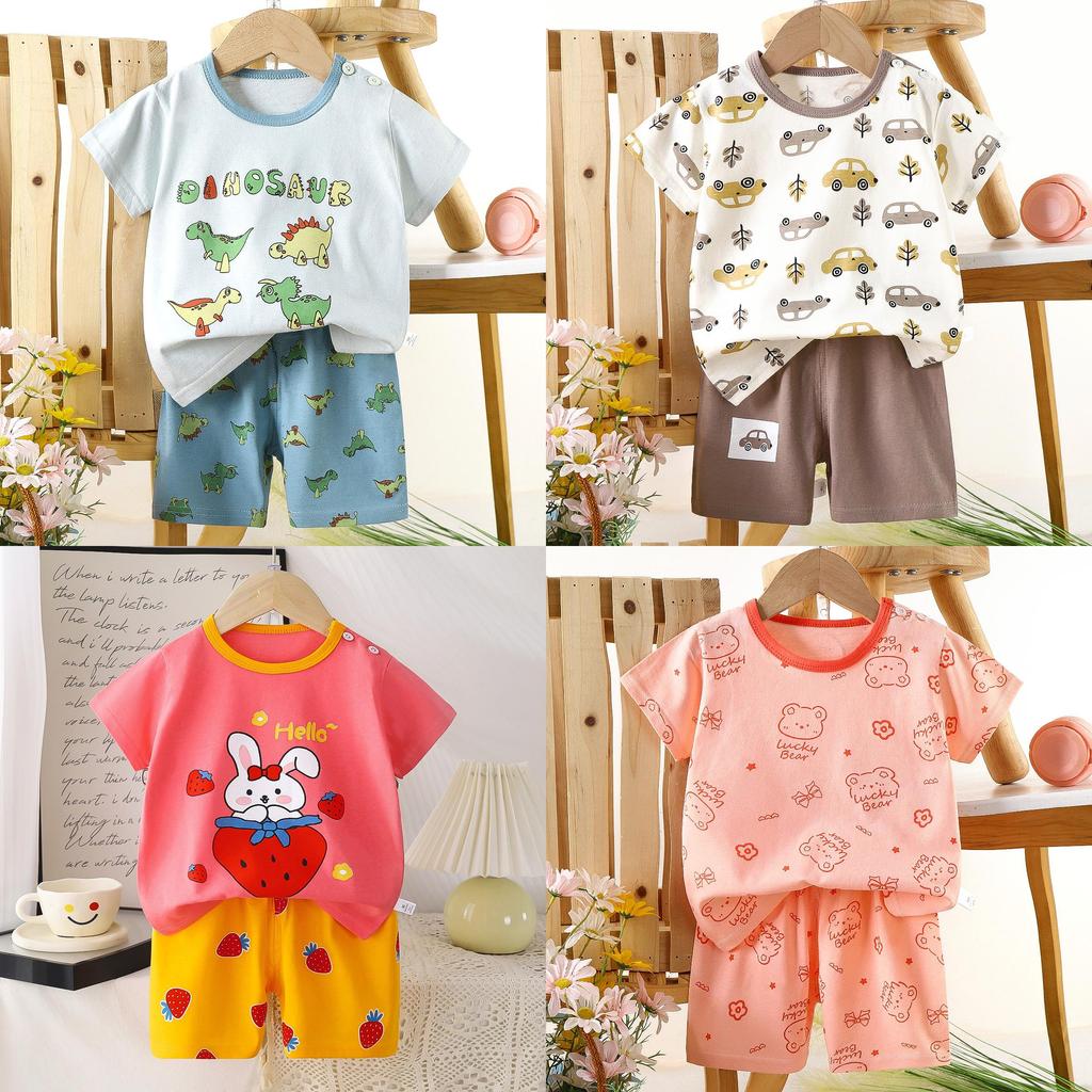 Childrens Summer Cotton Short Sleeve Tshirt And Shorts Set For Toddler Boys And Girls With Alphabet Pattern
