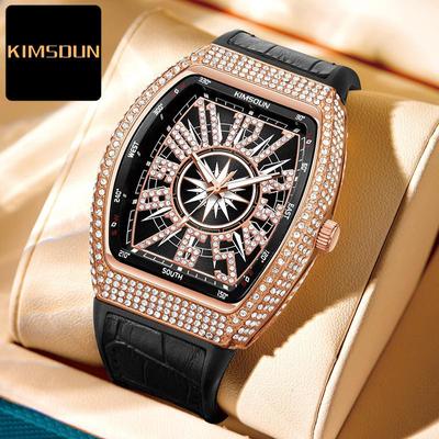 KIMSDUN Brand Starry Diamond-set Wine Barrel Fashion Men's Watch