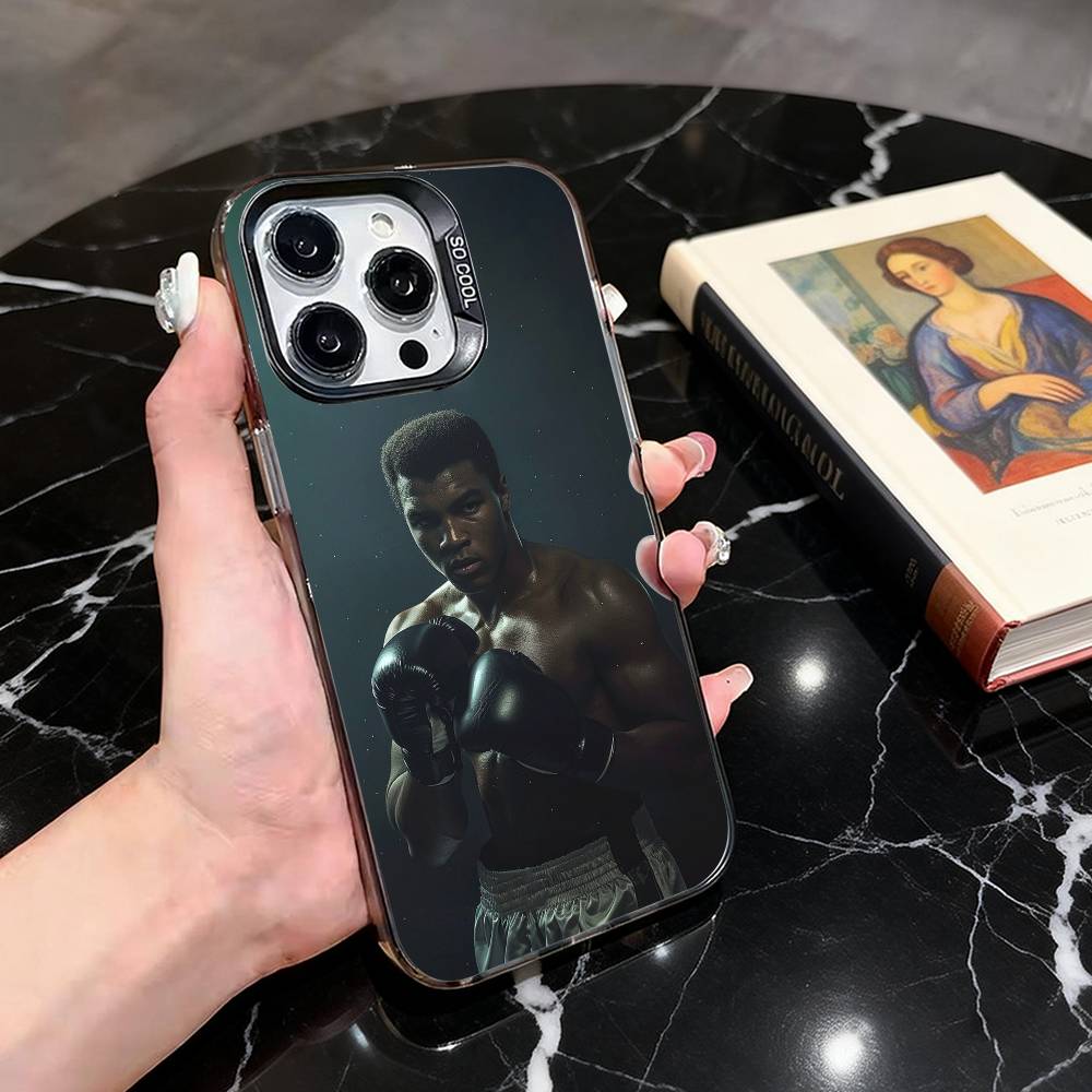 M-Muhammad A-Ali Boxlegende Handyhülle für iPhone 17,16,15,14,13,12,11 Plus,Pro Max,XS,Bunt Silber Schwarz Hülle