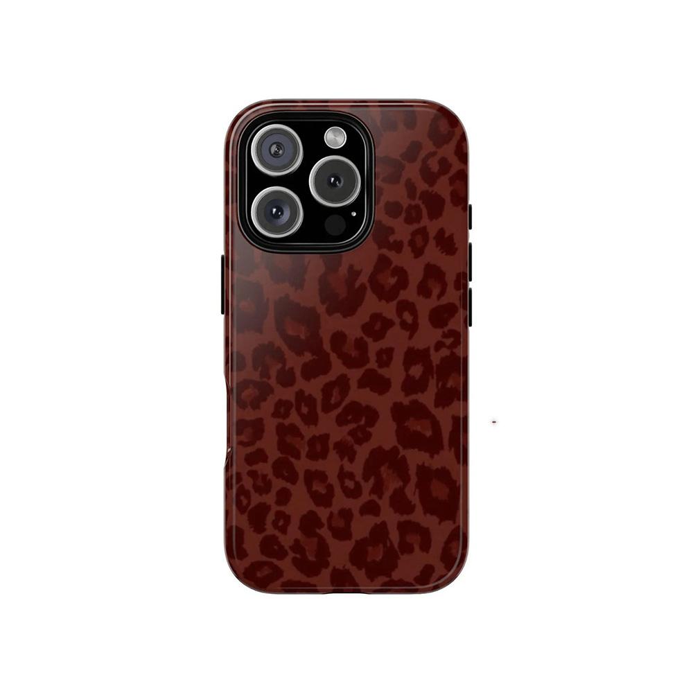 Luxury Clmj Fashion Red Leather Print Pattern Phone Case for iPhone 17 16 15 14 13 12 11 X Air Pro Max Plus Double-layer Cover