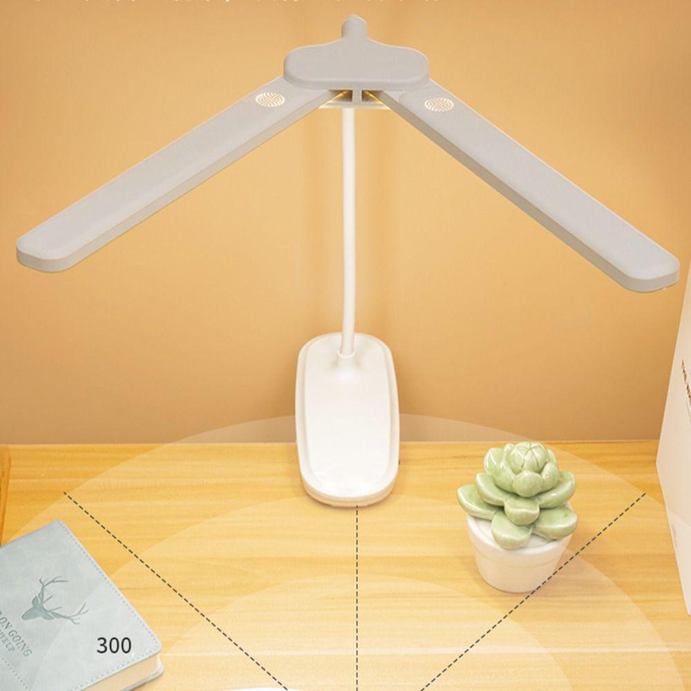 3 Colors LED Clamp Double Head Desk Lamp Touch Dimming Reading Lamp with Clip  School/Office