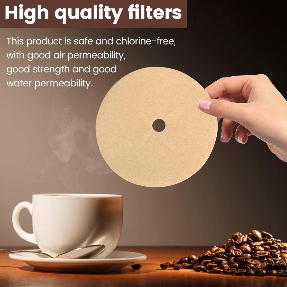 200 ks nebělených náhradních filtrů, přírodní kulatý filtrační papír na kávu, kempování