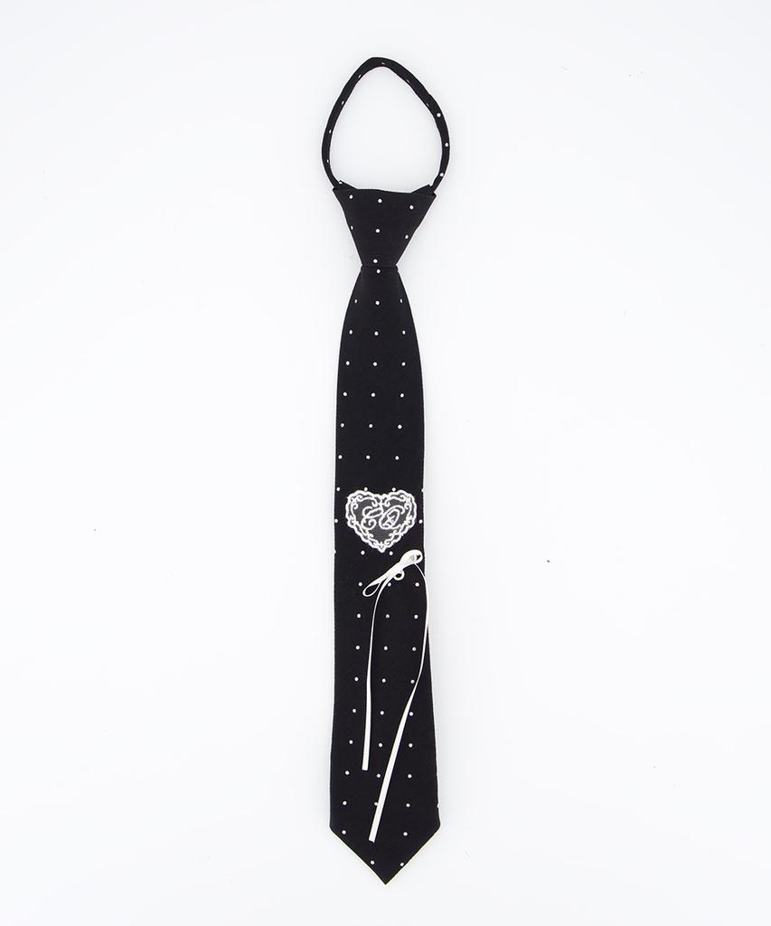 CHERRYQUIRI Cq Lace Heart Neck Tie - Black