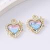 5pcs Exquisite Pearl Gemstone Love Heart Charms Pendants for Jewelry Making Necklace Earrings Bracelet DIY Handmade Accessories