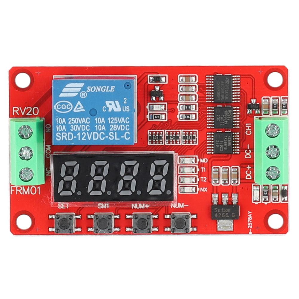 FRM01 Relay Module Multifunction LED Digital Time Delay Relay Module DC 5V 12V 24V 1CH Loop Delay Self-Locking Timing Board